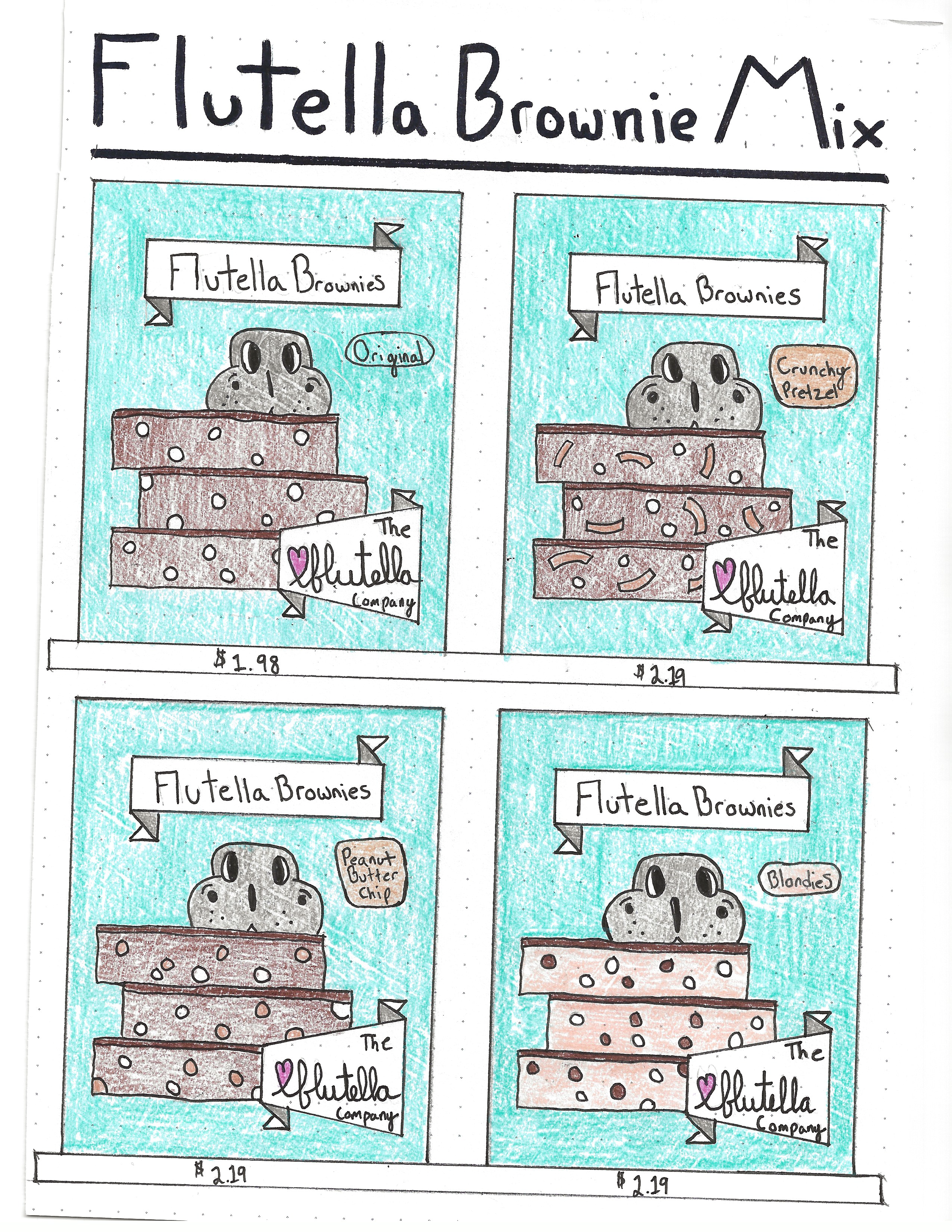 4 Branded and Designed boxes of Flutella Brownie Mix.