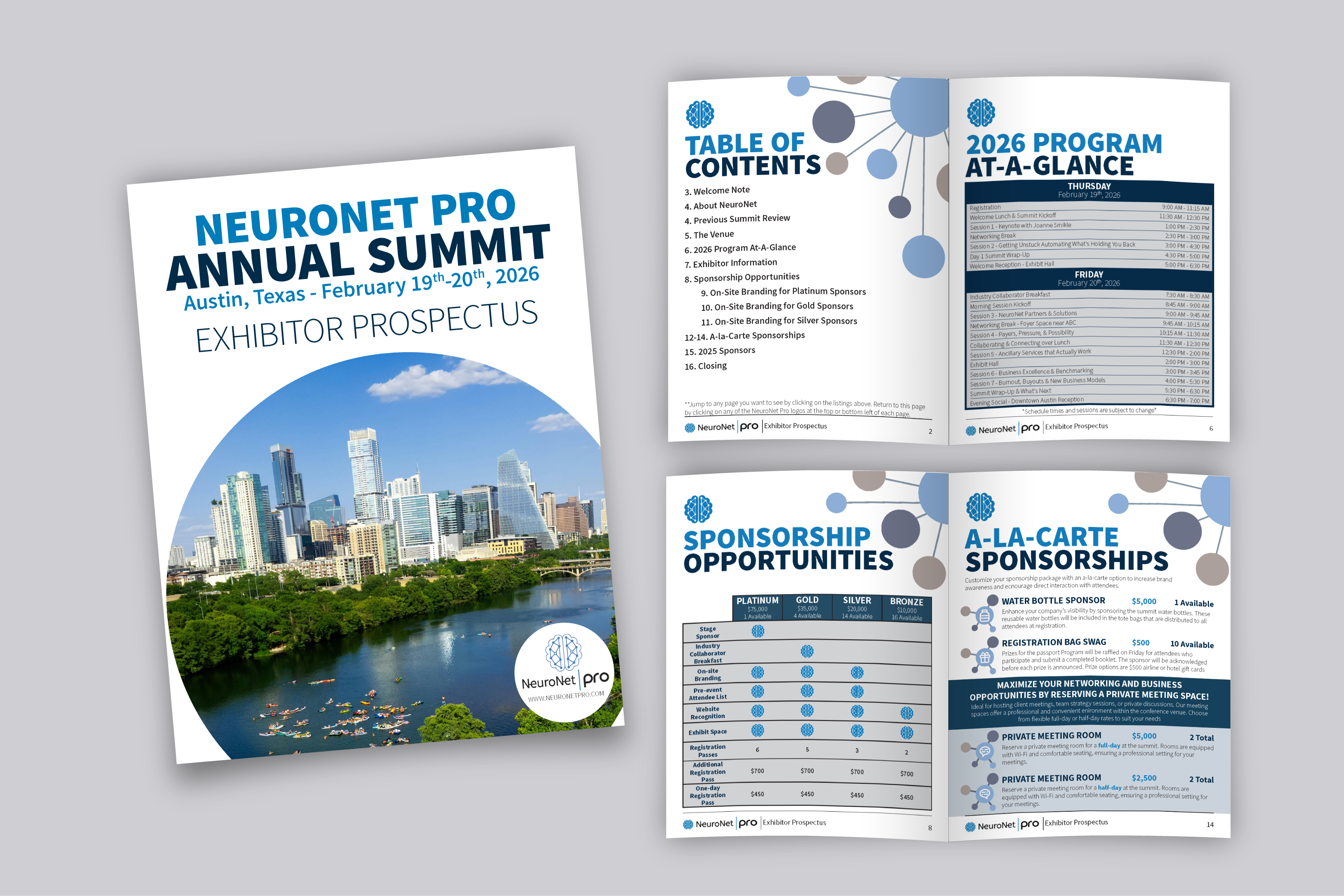 Mockup of a booklet, 5 pages are shown.